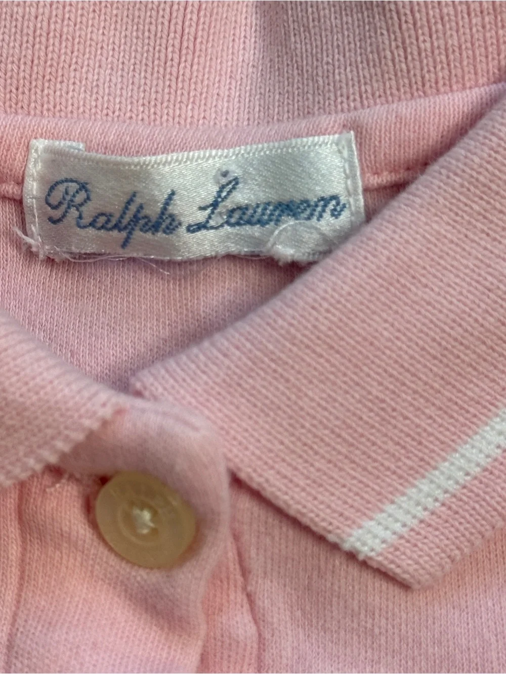Ralph Lauren Baby Girls Light Pink Button-Front Classic Polo Dress Sz 3 Mths